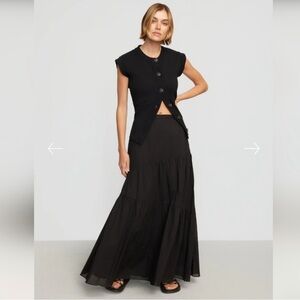 SOLD Modern Citizen Runa Cotton Black Tiered Maxi Skirt